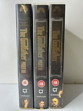 The Godfather Parts I, II and III on 3 VHS Video Cassette Tapes