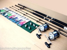 2 x Shakespeare  Boat Fishing Rods & Multiplier Reels all Tackle Needed to Fish 
