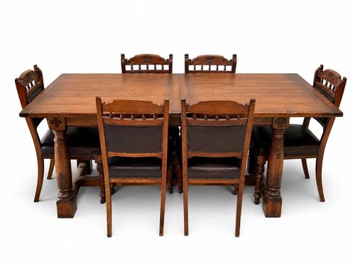 Carved oak extending refectory