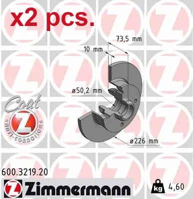 Pcs rear brake disc - x2,