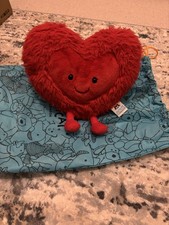 Jellycat Amuseables Beatie Heart Large BNWT Authentic with bag