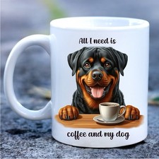 Rottweiler Dog Mug With Matching Coaster, - Gift, Present, Christmas, Birthday