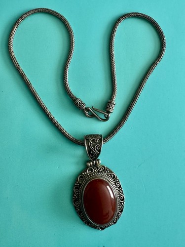 925 silver red coral large - silver,