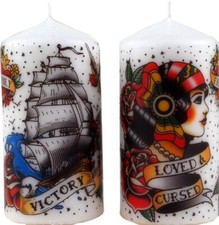 Tattoo Design Pillar Candle