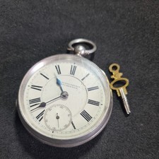 Antique Solid Silver Gents Fusee L. Liechtenstein Pocket Watch 1886 W/O Ref3934