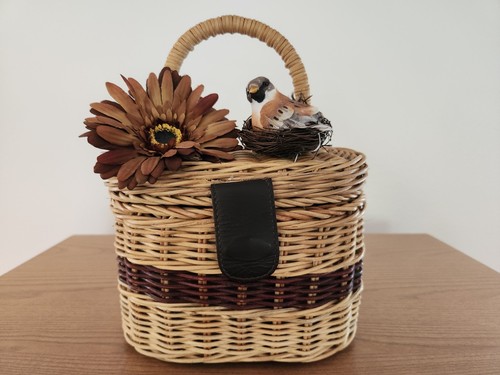 Vintage wicker basket handbag - vintage,