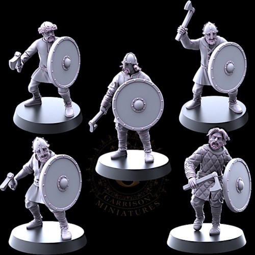 Viking warriors with axes x5 - warriors,