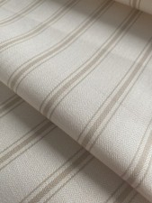 Laura Ashley Farnworth Cream With Stone Stripe Fabric Per Meter