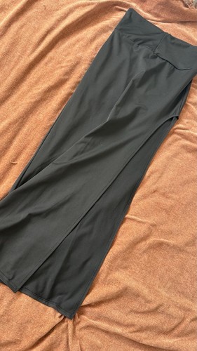 Black tight midi skirt - black,