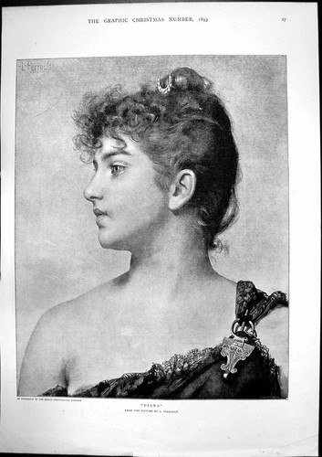 Old print diana perrault - old,
