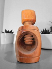 Vintage  Screw Wooden pipe nutcracker Wood  Vintage  Treen  Hand Carved No 1 