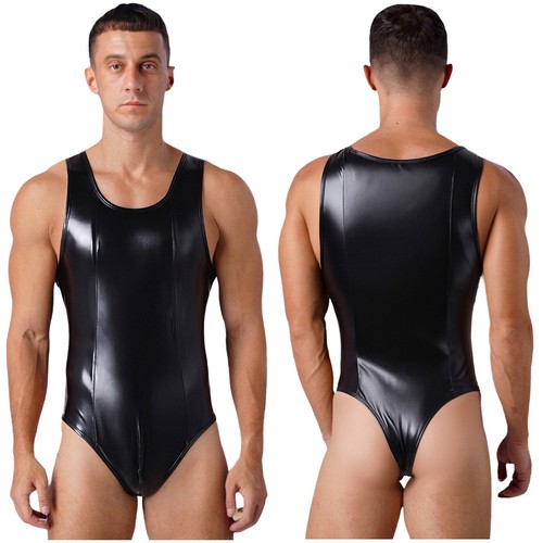 Mens bodysuit glossy patchwork - mens,