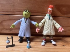 RARE The Muppets, Beaker & Dr Bunsen Moveable Figures With laboratory items.