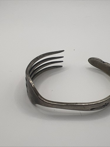 Silver overlay fork bracelet - silver,