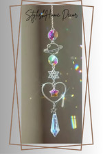 Glass / Crystal Planet Star Heart Suncatcher / Hanging Window Ornament