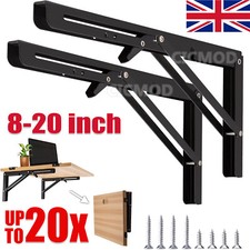 8"-20" Folding Shelf Brackets Heavy Duty Table Bracket Support Wall Hinge Mount