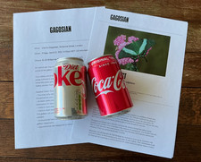 Damien Hirst SIGNED Coke & Diet  Can Set Exhibition 2021 inc: Exhibition Ticket