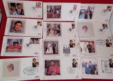 12 Different Benham Silk First Day Covers for Prince Charles 1981 Royal Wedding