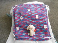 Hand knitted  Blue/Pink Aran*
