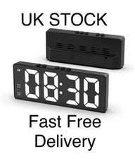 Digital Alarm/Travel Clock-White LED 24/12hr-Temp-Battery/USB-**UK SELLER**