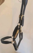 Pony Havana Leather Padded Nameplate Show Headcollar Brown Shires Garage