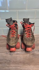 Retro 1980s Roller Boots Size 6 39 Black Buck Suede Working Vintage German