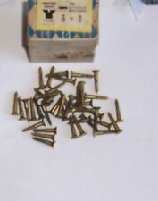 40 OFF VINTAGE NETTLEFOLDS NO 6 x 3/4  SLOTTED BRASS COUNTER SUNK WOOD SCREWS.