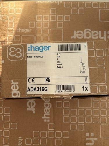 Hager ada316g 16a rcbo - 16a,
