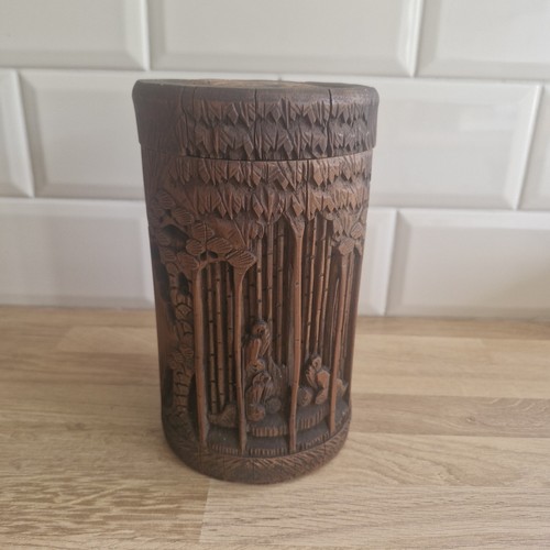 Vintage chinese bamboo brush - bamboo,