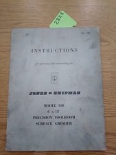 Jones Shipman Precision Toolroom Surface Grinder 540 Instructions Manual
