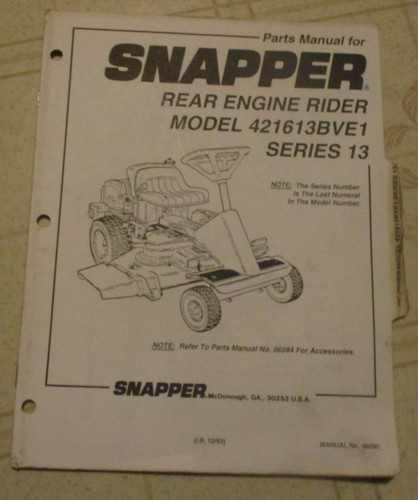 Snapper 421613bve1 series - 421613bve1, 13