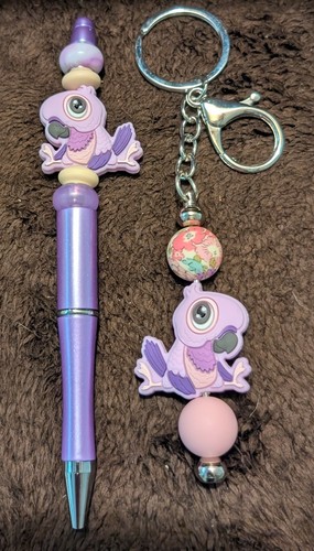 Beaded purple parrot pen and - parrot,