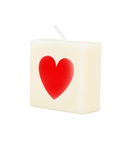 Letter candle heart - heart, (red)