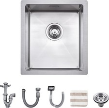 TORVA 38 x 43 x 23 cm Inset/Undermount Kitchen Sink, 1.5 mm Thickness RRP £125