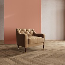 Swoon Pritchard Armchair in Biscuit Easy Velvet