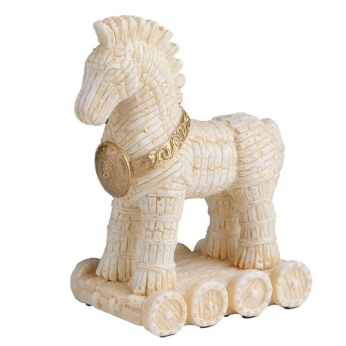 Trojan horse statue white - trojan,