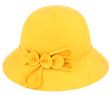 Vintage wool cloche hat flower - hat,