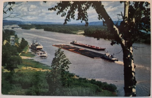 Vintage postcard barges - vintage,