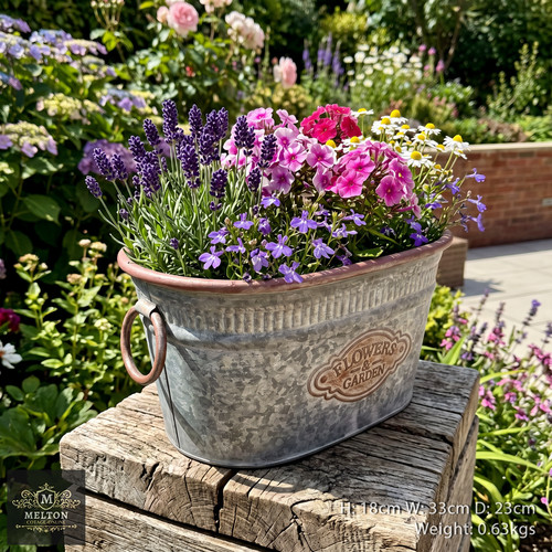 Dolly tub galvanised metal - galvanised,