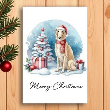 Borzoi Dog Christmas Card from