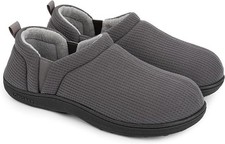 LongBay Men's Waffle Slippers Memory Foam  indoor or outdoor Grey UK 12-13