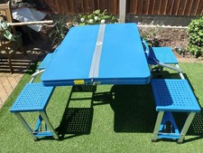 Portable Folding Camping /Picnic Table Bench Set Seats 4 used Collection only