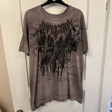 Affliction Men's Large Grim Reaper Horseman T-Shirt  Grey