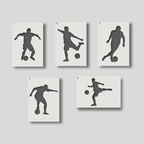 Football player stencils - football,