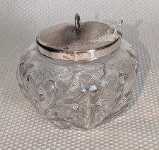 vintage cut glass Jam jar