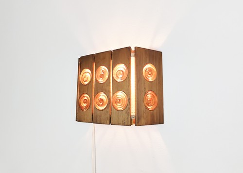 Vintage wall lamp 1960s wood - wall,