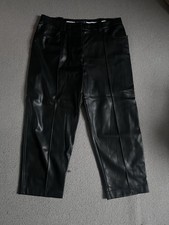 M&S Faux Leather Trousers Size