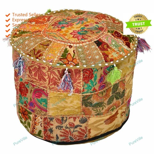 Floral floor ottoman - floral,