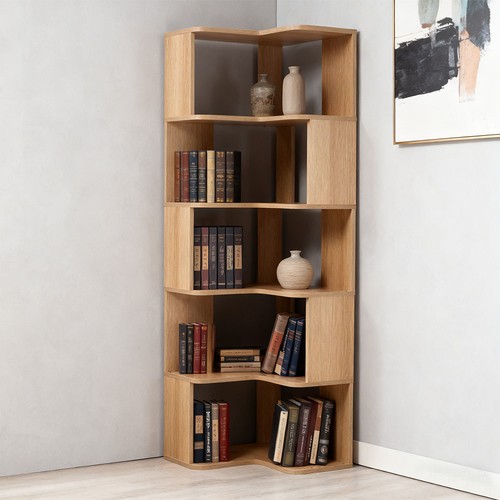 Tier corner bookcase with - tier,