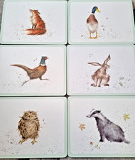 Pimpernel Wrendale Design Cork Back Placemats Set Of Six Country Animal Farm